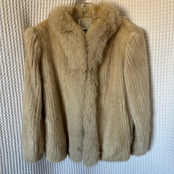 Saga Furs Jackets & Blazers - Vintage Mink Fur Coat Tan